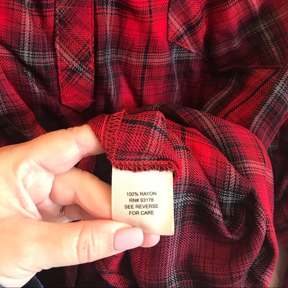 PHILOSOPHY Tartan Plaid Long Sleeve Tunic Top - Picture 7 of 7